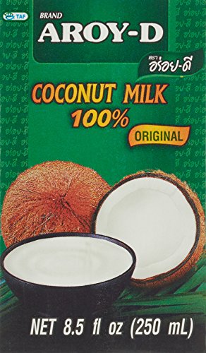 Aroy-D Kokosnussmilch - Kokosmilch zum Kochen und Backen - Ideal für Desserts, Suppen, Smoothies und Cocktails - 1 x 250 ml Cover