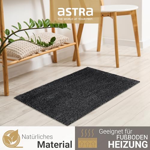 Astra Fussmatte innen rutschfest - nachhaltige Schmutzfangmatte waschbar 30°C - Türmatte PVC-FREI - Fußabtreter pflegeleicht - Fußmatte 60x100 cm anthrazit