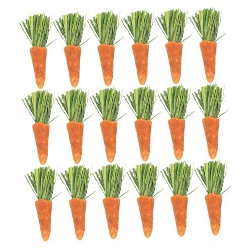 ANDRESLAD 18 Piezas de Zanahorias Masticables para Animales Pequeños Juguetes para Cobayas y Conejos Material Natural y Duradero Tamaño Adecuado Dentición Suministros para Mascotas