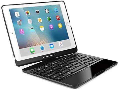 iPad Air 3rd Gen 10.5" Keyboard Case, 360º Rotate Protective Cover 7 Colors Backlit Bluetooth Keyboard Aluminum Alloy Smart Folio Rugged Keyboard Shell for iPad Air 3 10.5"/iPad Pro 10.5 inch- Black