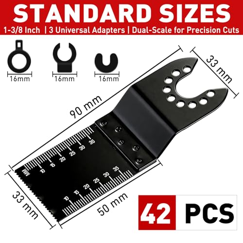 Image of Oscillating Saw Multitool Blades for Wood Fits Dewalt, Ryobi,42Pcs