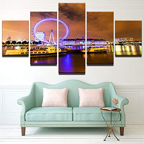 Impression sur Toile intissée grande roue de mer tableau mural 5 pièces moderne