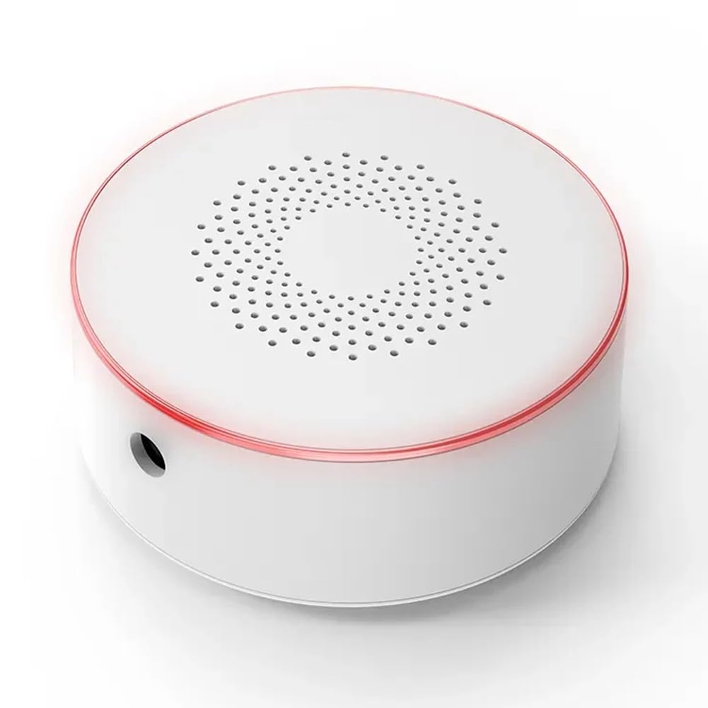 Tuya Smart Zigbee Drahtlose Sirene für Audible und sichtbar, 100 dB, Anti-Manipulation, Wechselstromversorgung, Arbeitslautstärkeneinstellung, EU-Stecker
