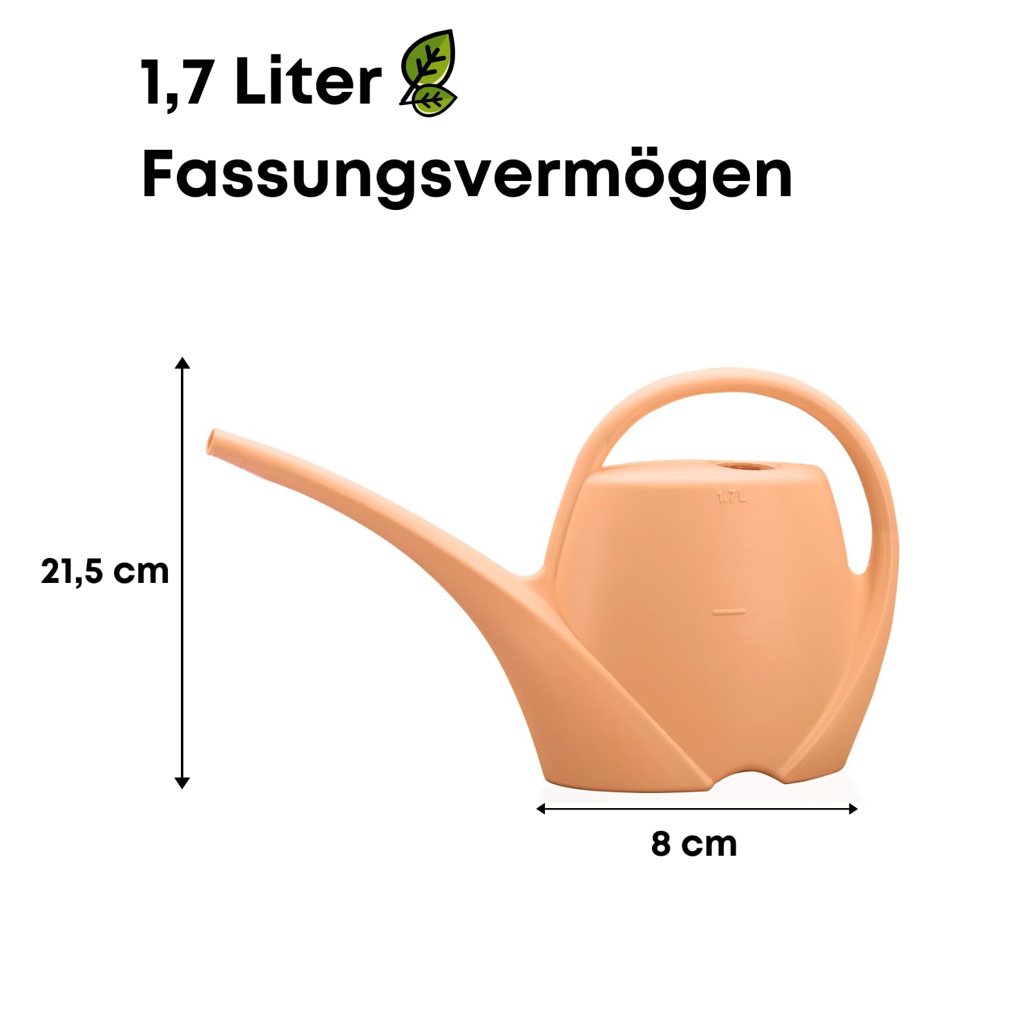 Watering Can Small for Indoor Plants 1.7 L - Made Plastic - Handy for Indoor Plants, Peach - Image 3