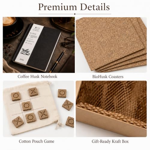 Image of Eco Friendly Corporate Gift Set Notebook Coasters Game