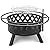30 Inch Outdoor Fire Pit, 2 in 1 Large Camping Fire Pits for Outside with Cooking Grill and Fire Poker, Wood Burning Firepit for BBQ,Warm up, Patio, Bonfire, Camping, Picnic