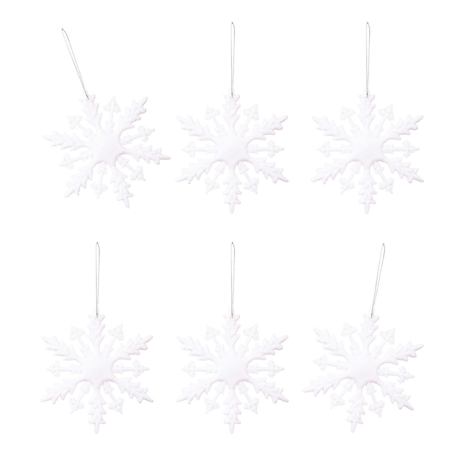 Carotoe White Of 6 Multi Color Snowflake Ornaments Shatterproof Pvc Christmas Tree Home Party Decoration Multicolored Pvc Snowflake Decorations