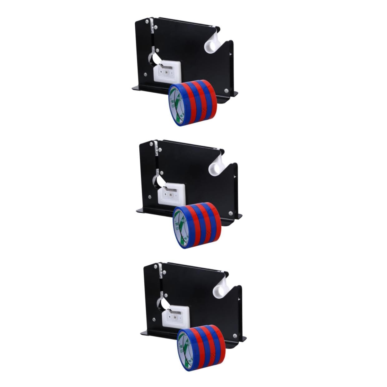Tofficu 3stücke Metal Bag Neck Sealer Tape Dispenser Für Supermärkte Mit Scharfem Edelstahlmesser Stabiler Metallstruktur Für Tütenversiegelung Und Verpackung