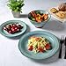 Gibson Elite Terranea Round Reactive Glaze Terra Cotta Dinnerware Set, Service for Four (12pcs), Teal