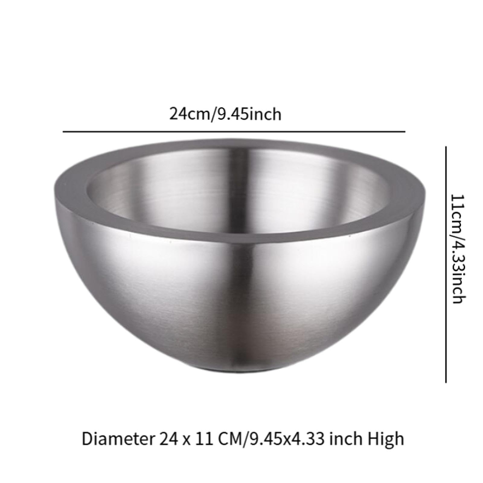 Bol Práctico de Acero Inoxidable para Servir Sopa Y Fruta, tal como se describe, 24cmx11cm