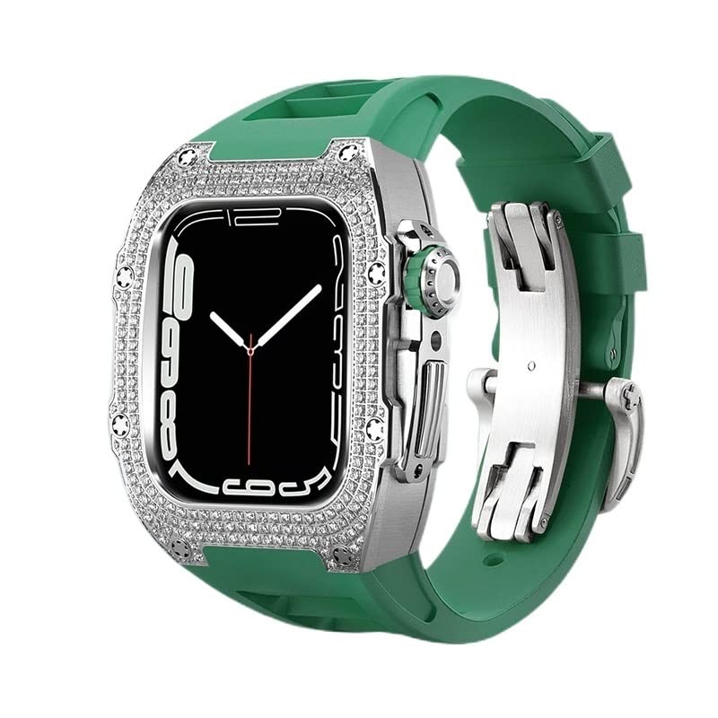 Kit modification Apple Watch 45mm bracelet vert pour un style dynamique
