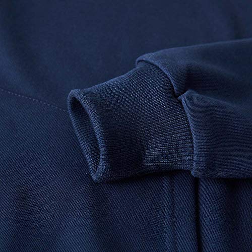 Spring&Gege Youth Solid Pullover Sport Hoodies Soft Kids Hooded Sweatshirts For Boys And Girls Size 11-12 Years Navy Blue #TOP4