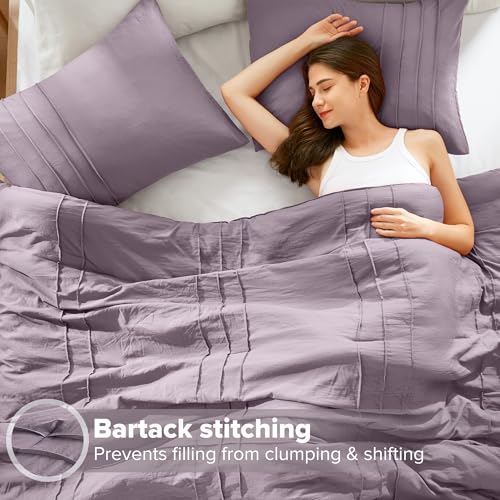 Comfort Spaces Porter Soft Full Comforter Set, Purple, 3 Piece - image 5