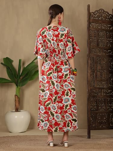 Image of FebQ Elegant & Comfortable Rayon Elastic Dress