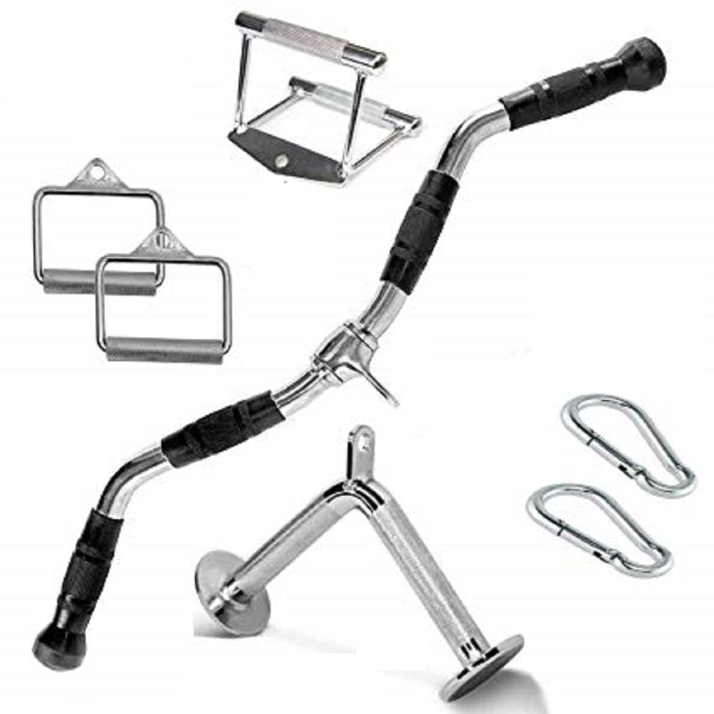 Combo of Gym Accessories attachments, Triceps EZ Curl Handle Pro-Grip, V Handle, Seated Rowing Handle, D Handle Pair with Safety Locks (B0CWDGXCZN) Amazon Price History, Amazon Price Tracker