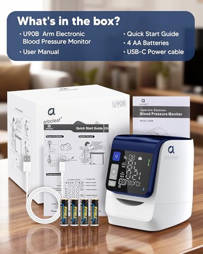 Arboleaf Blood Pressure Monitor for Home Use, Upper Arm No-Wrap Arm-in | 4 users x 199 readings, large display, 8.7-15.7 in arm fit, one-touch use, no app needed, irregular heartbeat alert, AA/USB-C - image 9