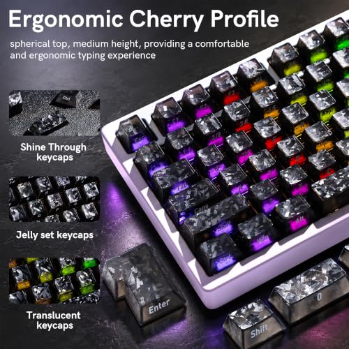Image of dagaladoo Black Clear keycaps,Translucent keycaps,Shine Throug Key caps