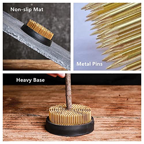 3 Pcs Flower Frogs For Flower Arrangements Supplies, Japanese Flower Arranging Ikebana Kenzan, Pin Frogs For Flowers Holder With Rubber Base Flower Fixed Tools(Gold, 1.3 Inch, 1.57 Inch, 1.97 Inch) #TOP4