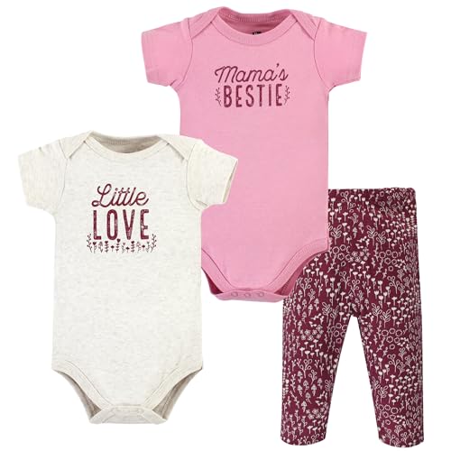 Image of Hudson Baby Unisex Cotton Bodysuit and Pant Set