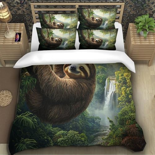 Housse de Couette Paresseux 3D Microfibre Hypoallergique