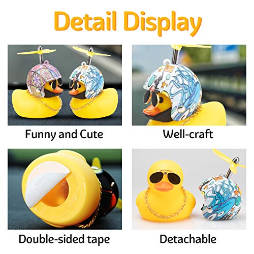 Image of wonuu Rubber Duck Car Decorations Cute Yellow Duck Car Dashboard Ornaments with Propeller (Underwater World)