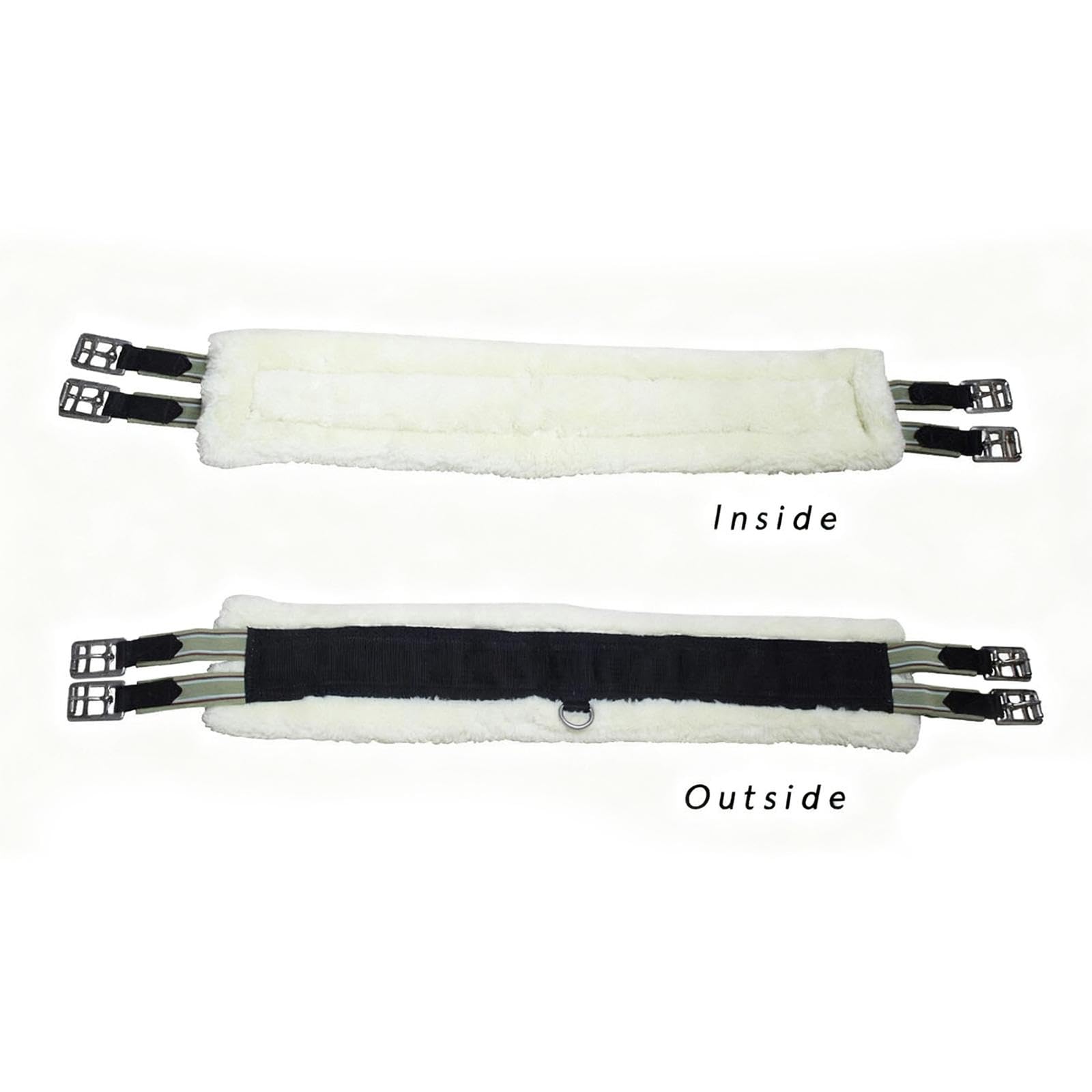 Cincha para Caballo de, Correa Corta con Hebillas de Acero Inoxidable Cincha Recta Transpirable para Entrenamiento de Calentamiento-con Anillo D Central