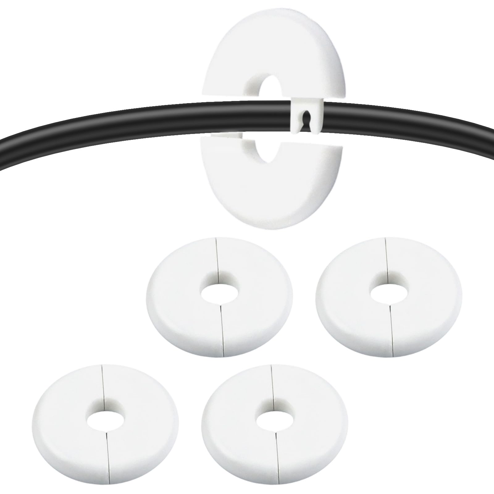 4 Pezzi Passacavo da Parete per Foro, Copriforo Murali Bianchi Plastica, 4cm, per Nascondere Buchi, Coprire Tubi, Riparare Muri, Decorazione