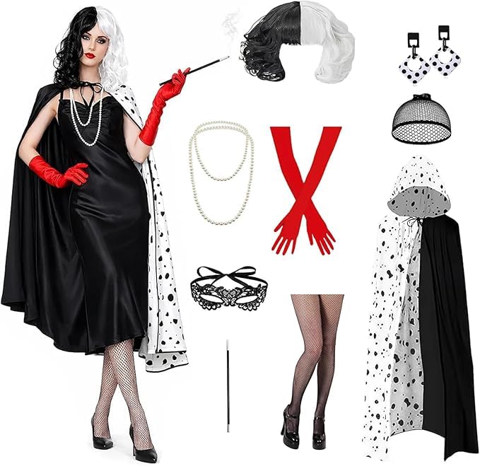Ywwltt Cruella Devil Costume pour femme