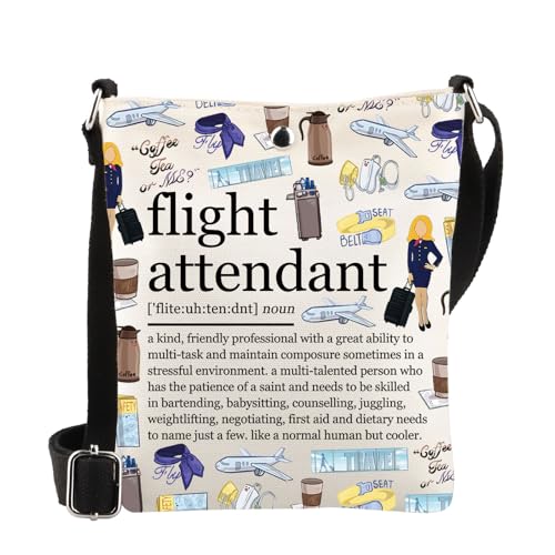 WSNANG Flight Attendant Definition Crossbody Bag Air Stewardess Shoulder Bag Flight Attendant Gift Cabin Crew Gifts