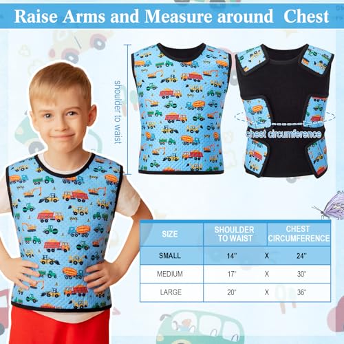 Image of Janmercy Kids Compression Vest Ages 2 to 9 Soft Adjustable Breathable Neoprene Comfort Vest for Boys Girls School Home Daily(Truck,Small)