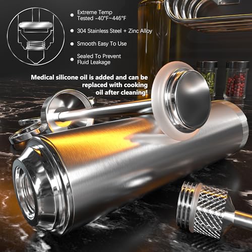 Foto von Edelstahl Fleischspritze, Marinierspritze, BBQ Bratenspritze mit 3 Nadeln, 60 ml Gewürzspritze für Rind, Huhn, Gebäck mit Marmelade zu befüllen, 304 Edelstahlausführung (Silber)