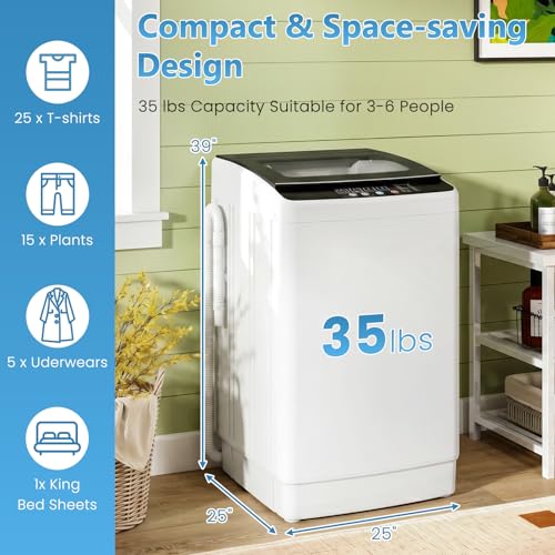 Image of Auertech Washing Machine, 3.0 cu.ft Fully Automatic Washer with Drain Pump, 12 Programs, 8 Water Levels, Large Washer Dryer Combo for Home Washing Room