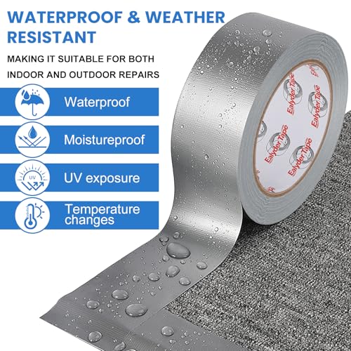 Image of Silver Duct Tape Heavy Duty 2 inch x 30Yd Waterproof Industrial Tape 1 Roll | Industrial silver duct tape for repairs, sealing & bundling. Waterproof, tear by hand, leaves no residue.