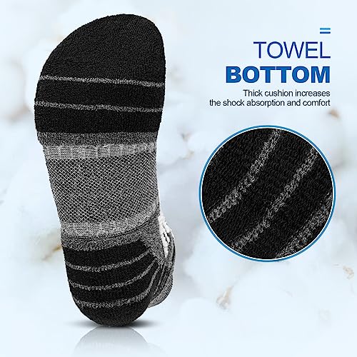 Niofind Socken Herren 43-46 37-42,Sneaker Socken Herren Sportsocken Atmungsaktive Gepolsterte Baumwolle Anti-Blasen Laufsocken für Sport Wandern Workout Fitness Multipack 6 Paar