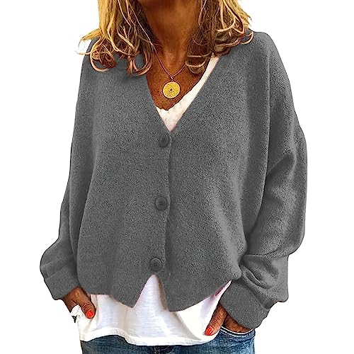 Image of ebossy Women's Vintage Preppy Cable Knit Cardigan Sweather Casual Plain Artistic Aesthetic Oversized Crop Jacket Top