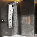Stainless Steel LED Shower Panel, Tower rain, Waterfall Massage Nozzle, Mixer Shower Column-Brushed Nickel 1039