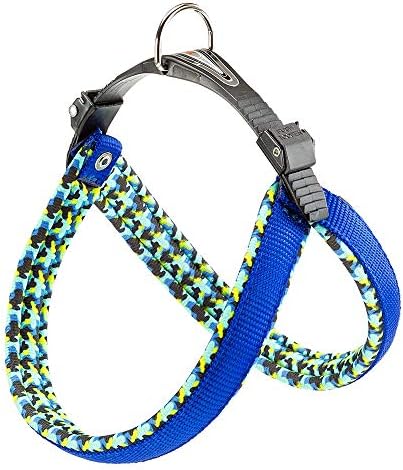 Ferplast Geschirr für mittelgroße Hunde AGILA Fantasy 3 Hundegeschirr mit weicher Polsterung, Schnellverschluss und Befestigungssystem, Brustumfang 42–50 cm. Blau