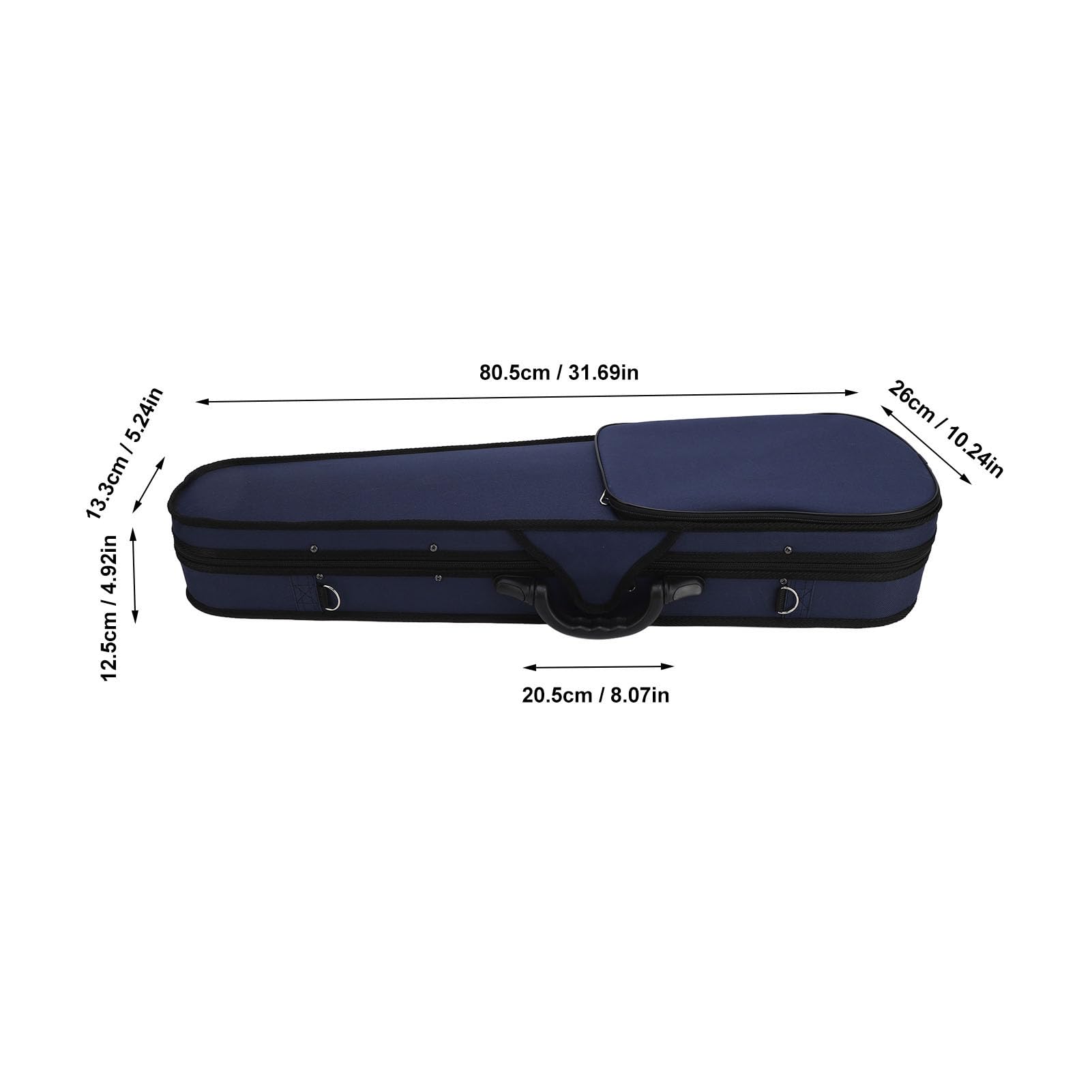 Kadimendium Custodia per Violino Triangolare Leggera con Misuratore di umidità Protezione a 3 Strati per Concert Blue (Fodera rossa)
