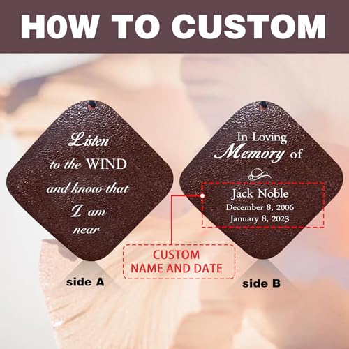 Image of ASTARIN Personalized Memorial Wind Chimes, Customized Wind Chime for Loss of Loved One /Mother /Father, Wind Chimes for Outside Garden Decoration, Sympathy Gifts for Women /Man