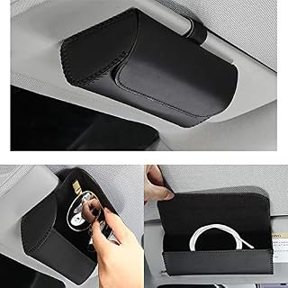 Glasses Holder for Car Sun Visor, Auto Eyeglasses Storage Box Car Sun Visor Holder Sunglasses Clip Holder Decoration, Interior Car Accessories Apply to All Cars Models (Black)