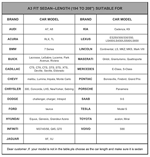 Kayme 6 Layers Car Cover Waterproof All Weather For Automobiles, Outdoor Full Cover Rain Sun Uv Protection With Zipper Cotton, Universal Fit For Sedan (194"-208") #TOP4