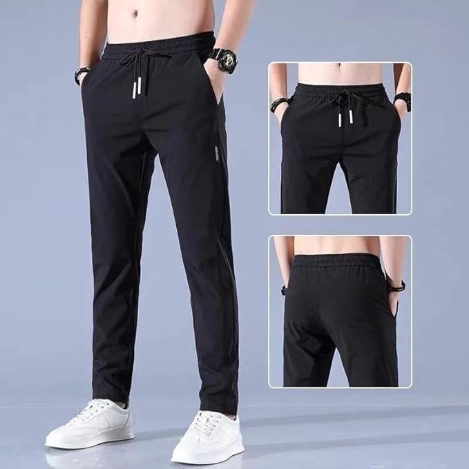 Image of Men's Solid Jogger Pants with Pockets - Combo Pack of 2
