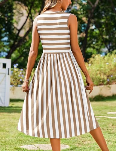 Image of Zeagoo Women's Summer Tank Midi Dress with Pockets Floral Sleeveless A-Line Casual Loose T-Shirt Dresses Beach Sundress 2026