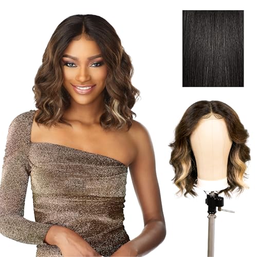 Sensationnel Butta Lace Wigs - Unit 8 Extra Wide 5 Inch Deep Parting Synthetic Preplucked Hairline Glueless Lacefront (1B OFFBLACK)