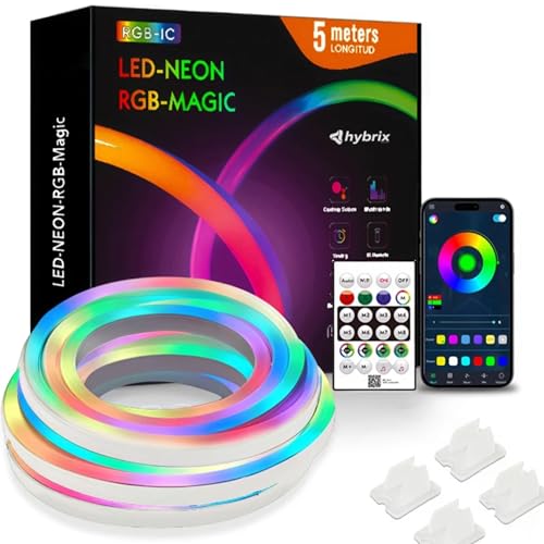 Neon LED Strip Light RGB Magic 16.4 Feet with App & Remote Contro...