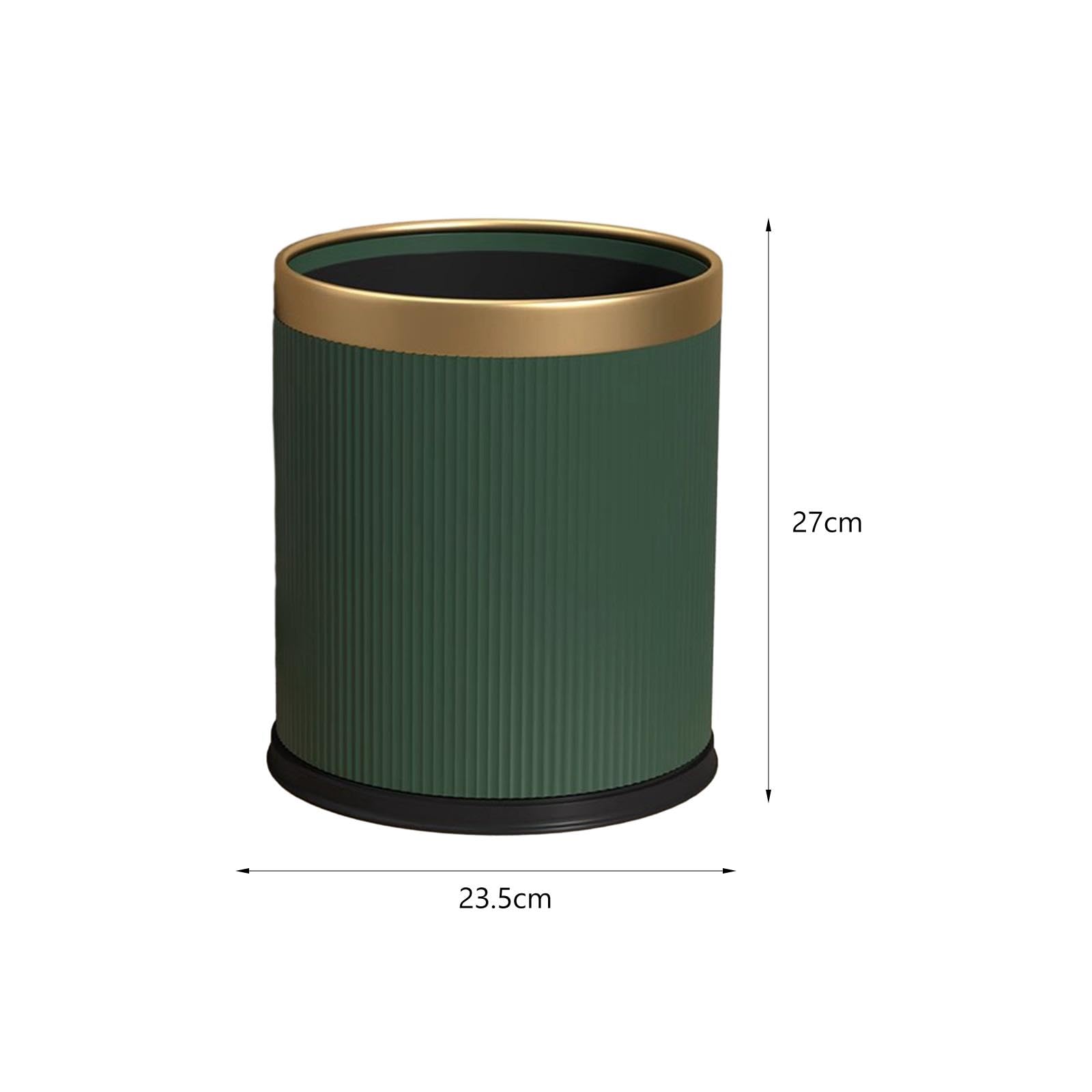 Pattumiera Con Coperchio Aperto - Cestino Rifiuti In PP Verde Scuro - 23,5x23,5x27 Cm - Per Cucina, Bagno, Ufficio