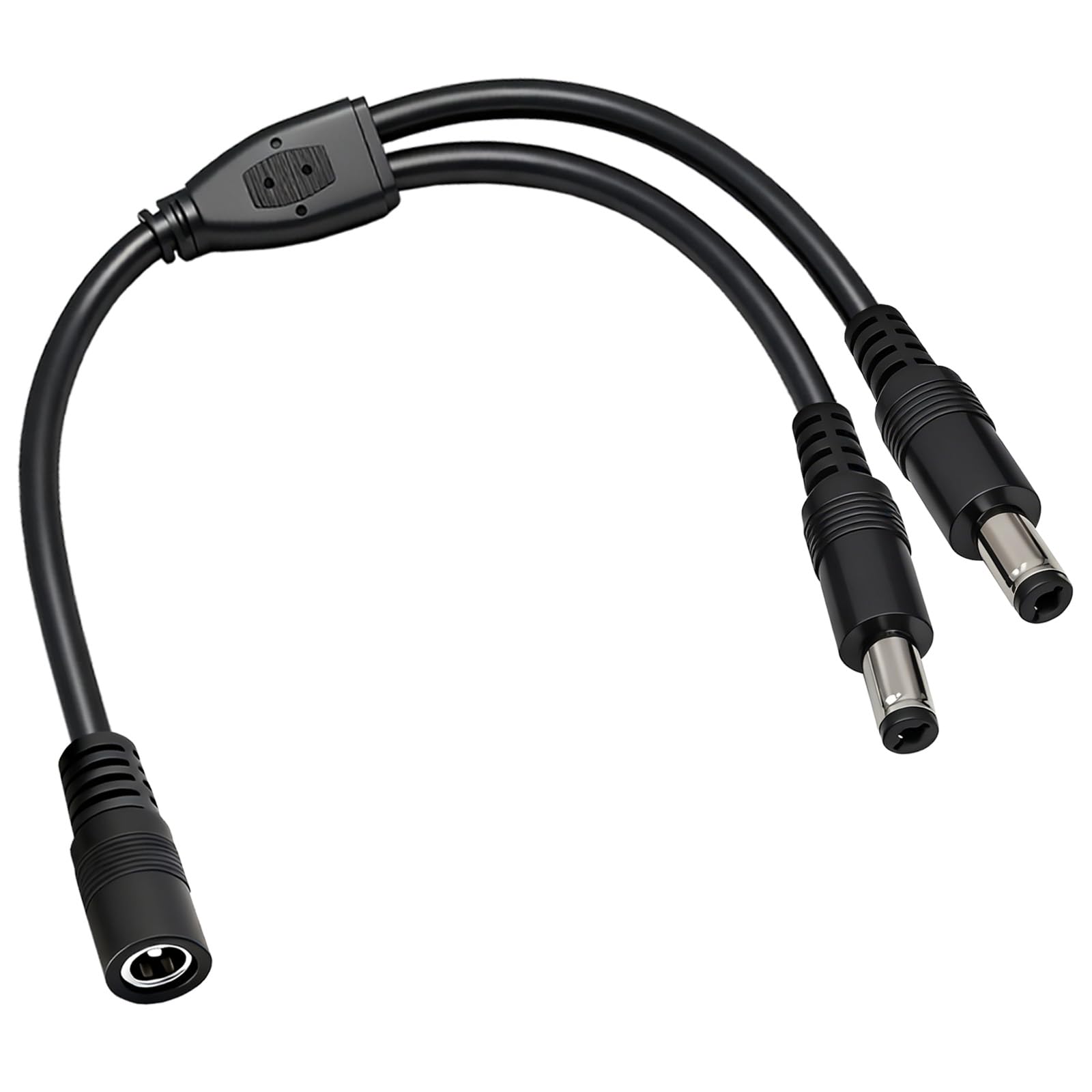 3-Pack 18AWG DC 5.5mm x 2.1mm 12V/24V DC Power Splitter Cable, 1 Female to 2 Male for CCTV Surveillance Cameras, LED Light Strips, and Other Devices