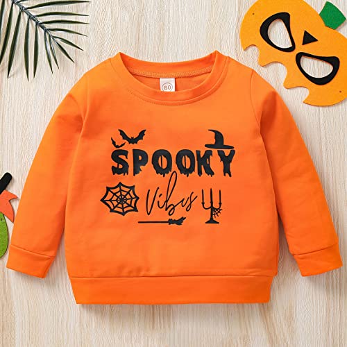 Betadog Kids Pumpkin Tee Boys Long Sleeve Halloween Graphic T Shirt Girl Kids Halloween Skeleton Graphic Clothes2