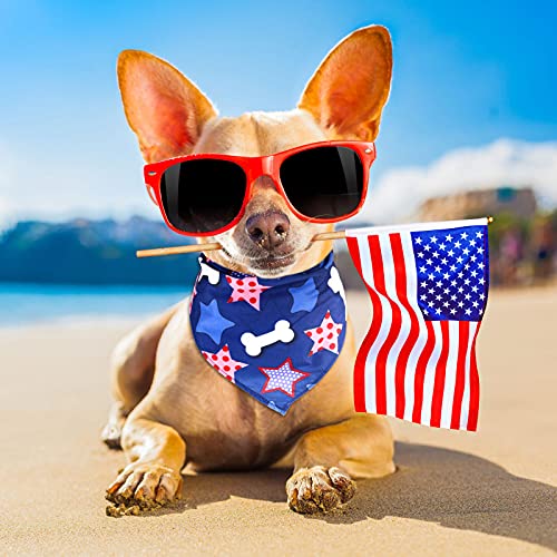 10 Pieces American Flag Dog Bandana 4Th Of July Dog Bandanas Patriotic Dog Bandanas Triangle Bib Scarf Reversible Accessories Independence Day Bibs Dog Kerchief Set For Small Medium Large Dogs #TOP3
