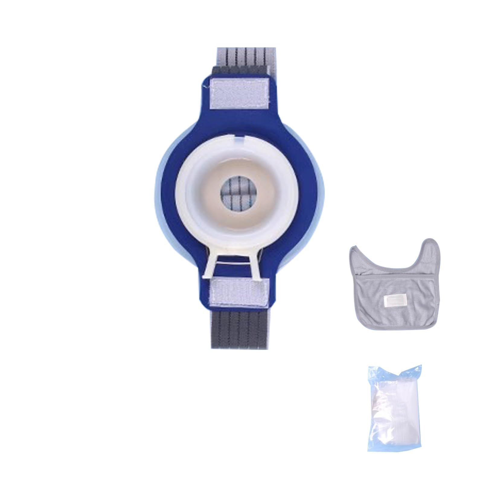 Fascia Addominale Post Operatoria, Fascia Lombare Donna, con Tasca Protettiva e 40 Sacche per Stomia, con Clip per Telaio, Unisex, per Uso Post-colostomia(L)